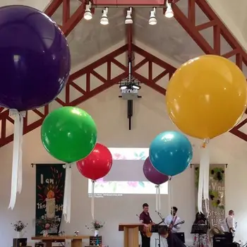 10buc 36 inch pe Jumbo 90cm Rotunde Mari Baloane Latex Transparent Clar Gigant Nunta, Baloane Masa Centrala cabină de Duș de Mireasă Petrecere