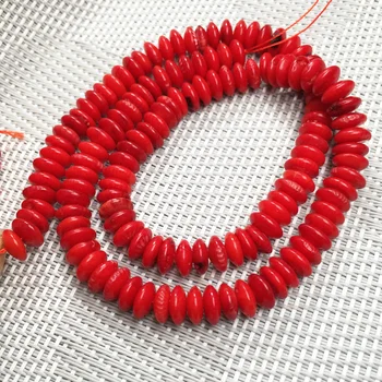 2020 Nou Doamnelor Ornamente Cadou Rafinat Coral Roșu Șirag de mărgele Abacus Dimensiune 3x8mm