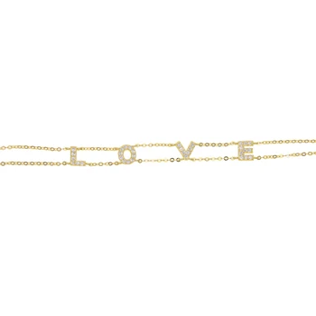 Argint 925 cu aur AAA CZ bijuterii elegante caldă scrisoare de dragoste de design brățară brățară pentru femei prietena cadou