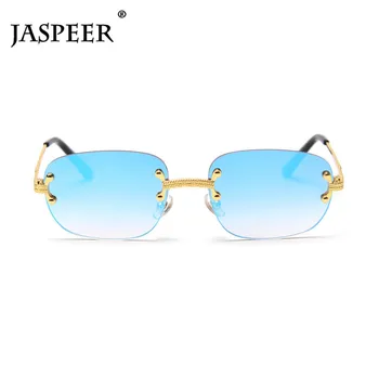 JASPEER Retro Dreptunghi ochelari de Soare Oglindă Femei 2021 UV400 Rama Patrat de sex Masculin Soare Ochelari fără ramă Bărbați