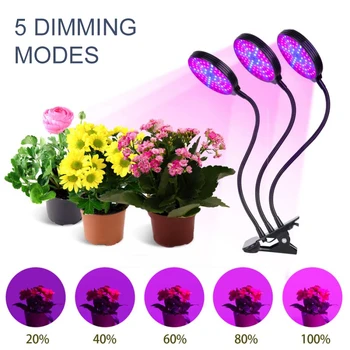 5 Moduri de lumina spectru complet led-uri cresc de lumină de Creștere a Plantelor Luminile Lampa de 360 de grade Rotativ de Flori de Plante Lampa led de plante în creștere lampa