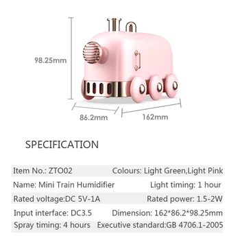 ELOOLE 300ml Mini Tren de Aer Umidificator Aromaterapie Difuzor de Lumină LED-uri Pentru Masina Acasa Ceață Filtru de Aer de Perfecționare Umidificare