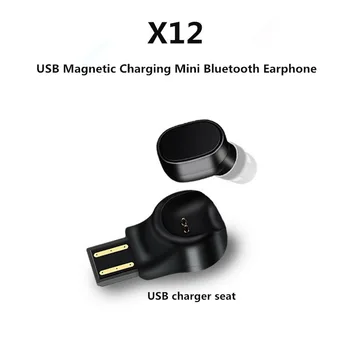 X12 Cască fără Fir Bluetooth mini Casti Portabile USB de Încărcare Magnetic Cască Sport Căști Căști Pentru Telefon