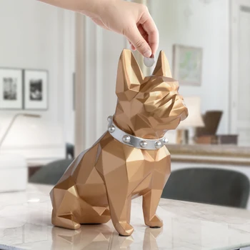 Drăguț monedă banca cutie pusculita rășină Câine figurine decoratiuni acasă monedă cutie de depozitare titularul jucărie copil cadou caseta de bani câine pentru copii