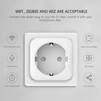16A WiFi Smart Plug UE Adaptor Wireless Remote Control Vocal Energie Priză Priză Pentru Alexa de Start Google