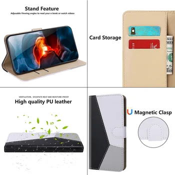 Culoare Bloc din Piele de Caz Pentru Redmi 8 Telefon Caz Pentru Xiaomi Redmi Nota 8 8 7 7 6 Pro K20 Y3 7A 7 Coque Magnetic Flip Cover