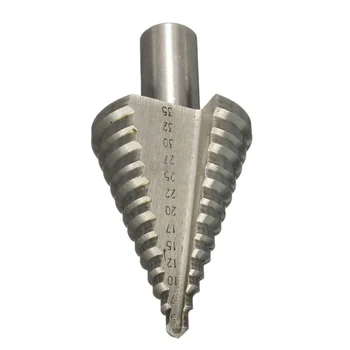 Argint HSS 5-35mm Spirală Canelate Con Pas Burghiu Gaura Cutter Triunghi Rotund Coadă