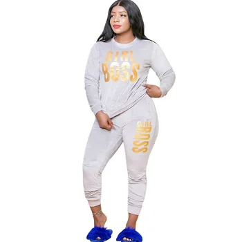Plus Dimensiune XL-5XL Scrisoare de Imprimare Catifea pentru Femei Set Tricou Top Jogger Pantaloni Costum de Trening Set de Două Piese de Fitness Tinuta