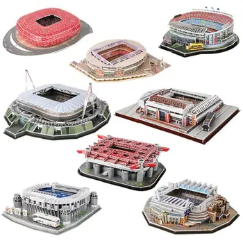 3d Puzzle tridimensional Teren de Fotbal Clădire Diy Asamblare Jucarii Stadionul Model Educativ pentru Copii K2O7