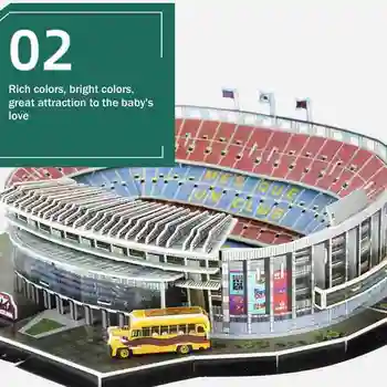 3d Puzzle tridimensional Teren de Fotbal Clădire Diy Asamblare Jucarii Stadionul Model Educativ pentru Copii K2O7
