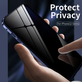 Anti-Peeping Corp Plin Caz Clar Sticla Metal Bara De Protecție De Confidențialitate Acoperă Pentru Iphone 12/Max/12 Pro/12 Pro Max Fierbinte