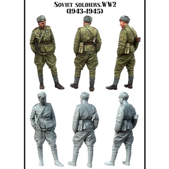 1/35 Soldați Sovietici.WW2 Rășină kit de soldați GK temă Militară Scena combinație Neacoperite de Nici o culoare