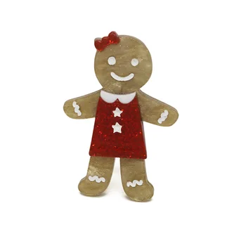 Gingerbread Man Femei Broșe Pin Rasina Acrilica Broșe Ace de Moda Rochie de Firulescu Accesoriu Bijuterii DCNovember