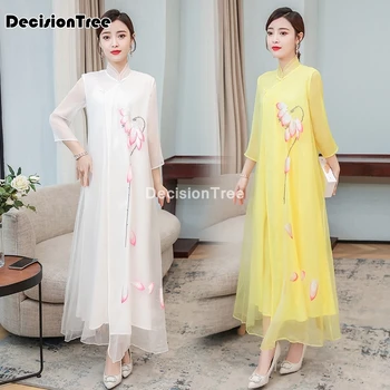 2021 sexy rochii chineză chineză qipao oriental stil rochii din satin stil chinezesc modern cheongsam dressup rochie orientale qipao