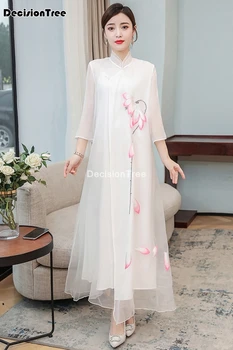 2021 sexy rochii chineză chineză qipao oriental stil rochii din satin stil chinezesc modern cheongsam dressup rochie orientale qipao
