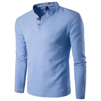 2020 Toamna Noi de Lenjerie pentru Bărbați tricouri Barbat Maneca Lunga Respirabil Lenjerie de pat din Bumbac tricou de Culoare Solidă Stil Chinezesc Topuri tricou 5XL