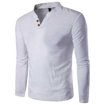2020 Toamna Noi de Lenjerie pentru Bărbați tricouri Barbat Maneca Lunga Respirabil Lenjerie de pat din Bumbac tricou de Culoare Solidă Stil Chinezesc Topuri tricou 5XL