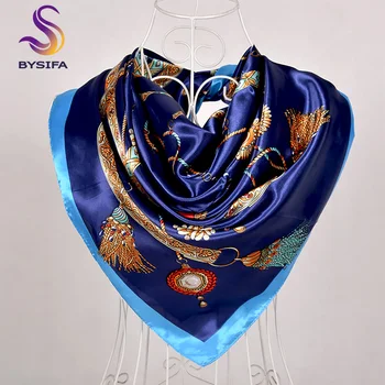 [BYSIFA] Eșarfă de Iarnă Brand de Moda Pătrat Eșarfe, Șaluri Dulce Roz Design de Lanț Eșarfe Eșarfă de Primăvară Cădea Capul Hijab Eșarfă