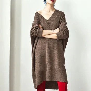 Femei Solide De Cald Pulover Casual Cu Maneca Lunga Din Tricot Supradimensionat Liber Pulovere Lungi De Toamnă De Primăvară Doamnă Birou De Lucru 2020