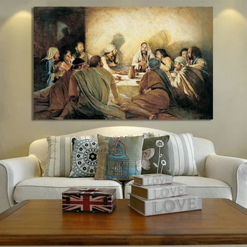 Isus La Cina cea de taină Panza Pictura Clasică Postere si Printuri Cuadros de Arta de Perete Imaginile pentru Camera de zi de Decorare Acasă