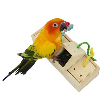 Păsări Papagal Inteligenta Jucarie din Lemn Cutie Alimente căutarea hranei Alimentator Cușcă de Hrănire Jucării Trata de Formare pentru Papagalul Papagal Papagalul C42