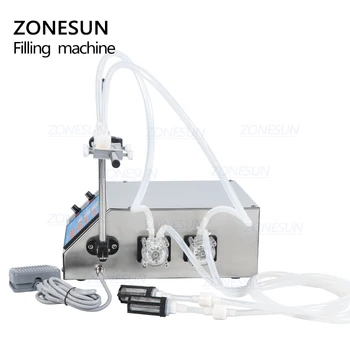 ZONESUN 2 Cap Semi-Automate, Pompe Peristaltice Lichid de Umplere masini Exclusiviste de Suc de Ulei Esențial Sticla de Apă, Mașini de fabricare a