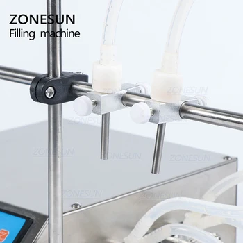 ZONESUN 2 Cap Semi-Automate, Pompe Peristaltice Lichid de Umplere masini Exclusiviste de Suc de Ulei Esențial Sticla de Apă, Mașini de fabricare a