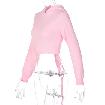 Moda pentru femei Sexy Backless Jachete Tubulare Scurte Topuri de Cultură Solid de Culoare Bandaj Pulover cu Gluga Streetwear de Vară 2020