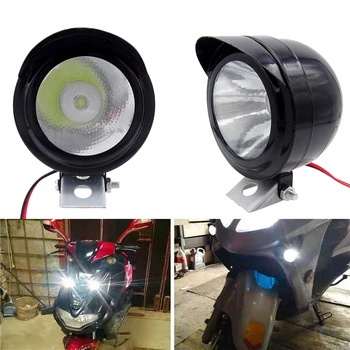 1 Pereche Negru Stânga și Dreapta Față Motocicleta Faruri 12V/3W LED Rotund Lămpii de Semnalizare Motocicleta Lumini de Conducere Spoturi