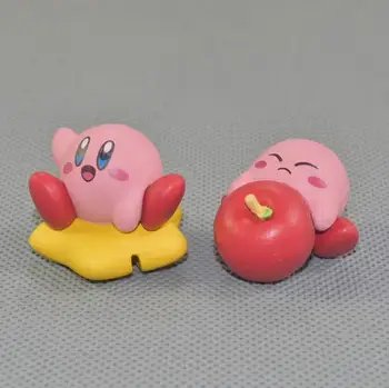 6 Buc/set Desene animate Star Kirby PVC Brelocuri Pandantiv inel de Chei pentru Mașină Sac Anime Figura de Acțiune de Colectare de Jucării Model de Cadouri de Craciun