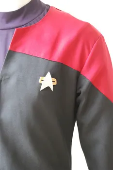 Star Voyager Comanda Trek Cosplay Costum TNG Uniformă Insigna Femeile Adulte Carnaval de Halloween Petrecere de Cosplay Costum Roșu