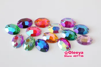 Toate AB Culori de Toate Dimensiunile, Forma Ovala Coase Pe Cristale Flatback Rășină de Cusut de Cristal Accesorii de Cusut pentru Confectii Y3707