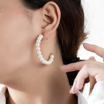 S ' STEEL Shell Pearl Hoop Cercei Cadouri Pentru Femei Argint 925 Cercei Moda de Iarnă Cercei Ora De Plata 925 Bijuterii