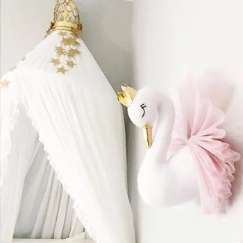 Cap de Animal Swan Flamingo Agățat de Perete de Montare Umplute Jucărie de Pluș Papusa Printesa de Fata copil Copil Cadou Camera Pepinieră Decor de Perete