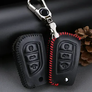 Piele Auto Key Fob Caz Acoperire Pentru Toyota Corolla, Rav4 CHR Hilux Camry Aygo Prado 2019 2020 Cheie Inel shell Accesorii