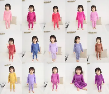 2019 Noi de Toamna pentru Copii Pijamale Seturi de Pijamale Copii Baieti Fete de Noapte cu Dungi Copil 2 buc Set de Haine pentru Copii Set