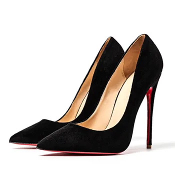 De înaltă Calitate Femei Sexy Pompe Subliniat Toe pantofi cu Tocuri Subtiri de Mare Nunta Roșie de Jos în Tocuri cui Petrecere Formală Office Lady Dress Pantofi