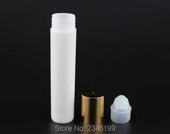 Alb Rola de Plastic de pe Flacon 15ML 15G Șirag de mărgele de Sticlă Metal Bilă de Oțel Crema de Ochi Eșantion Sticla de produse Cosmetice de Ambalare Rola 30 buc/Lot