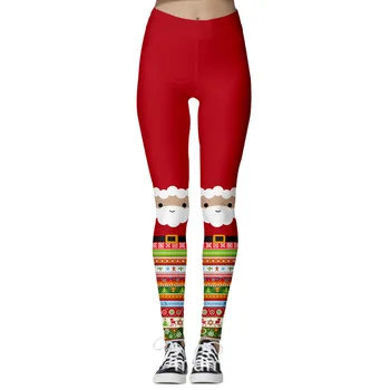 Femei de moda de Crăciun Jambiere, tipar Digital Sexy Slim Fit Casual Strâns Elastic Sport S-XL