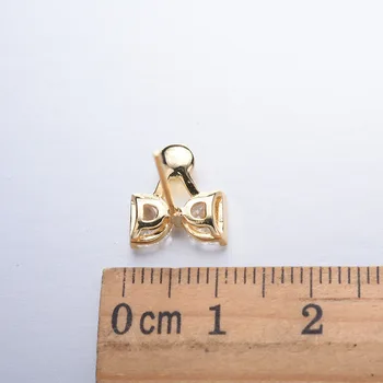 6PCS 10x10MM Aur de 24K Culoare Alama cu Zircon Papion Nod cu Jumătate de Pin Cercei Stud de Înaltă Calitate Bijuterii Diy Constatările Accesorii