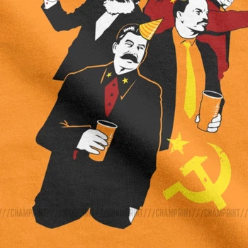 Partidul Comunist Bărbați T-Shirt Noutate Bumbac Tricou Rus Sovietic Haine Marx, Lenin, Stalin, Mao, Castro Socialismul Tricouri