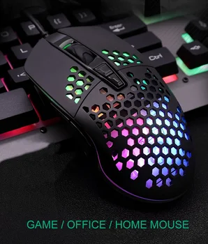 Moda 6400 DPI Reglabil Fagure de miere Gaming Mouse Optic cu Fir Drivere USB Lumina RGB 7 Butoane Mouse Gamer Pentru Mac Calculator PC