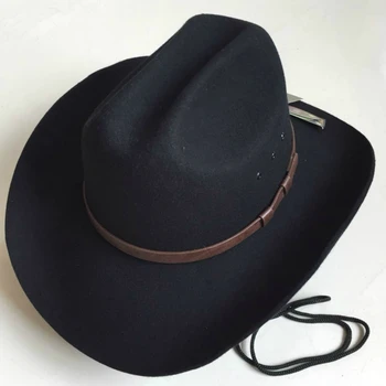Pălării de Cowboy Barbati Țară Occidentală Wild West lână Australian Sombrero Hombre Cappello Uomo pentru Femei Pălărie de Cowboy