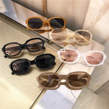 CINE CUTIE Trendy 90 ochelari de Soare Femei 2020 Designer de Brand Retro Cadru Oval Ochelari de Soare Nuante Coreea Stil de ochelari de soare de sex Feminin S161