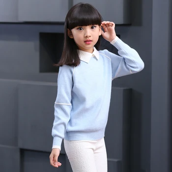 Adolescentă pulover de primavara fata de toamna cu maneci lungi rochie tricot copii fata de guler pulover 6 8 10 12 ani