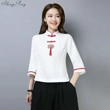 2019 Nou haine Tradițională chineză Tang costum cheongsam top doamnelor moda elegant Oriental topuri de femei G149