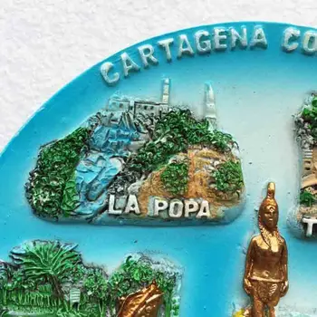 Columbia Magnet de Frigider Autocolante Suveniruri Turistice Antice, Orașul Cartagena 3d rășină Magneți pentru Frigidere Decor Acasă