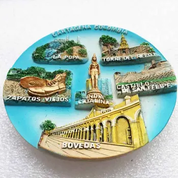 Columbia Magnet de Frigider Autocolante Suveniruri Turistice Antice, Orașul Cartagena 3d rășină Magneți pentru Frigidere Decor Acasă