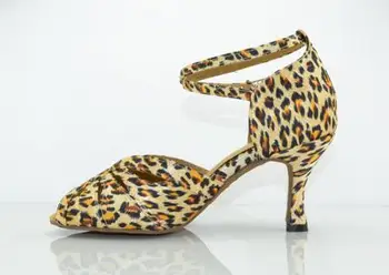 DILEECHI Leopard cereale latină pantofi de dans Cu vara în adulți de sex feminin pantofi de dans latino Party pătrat Companie pantofi de dans