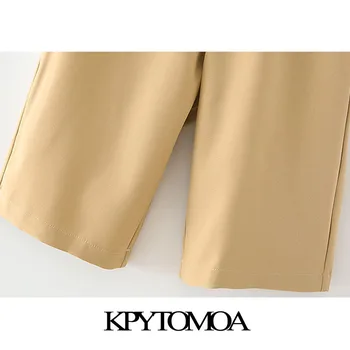 KPYTOMOA Femei 2020 Moda Buzunare Laterale Drepte pantaloni Scurți de Epocă Talie Mare cu Fermoar Zbura de sex Feminin Pantaloni scurti Mujer